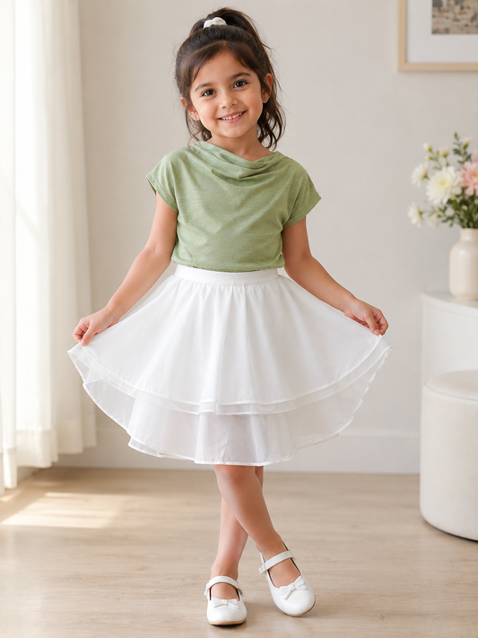 Green & White Girls’ Co-Ord Set
