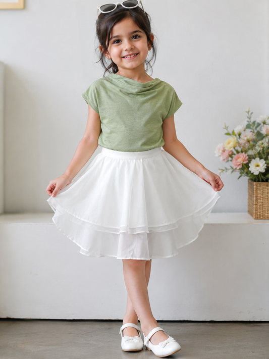 Green & White Girls’ Co-Ord Set