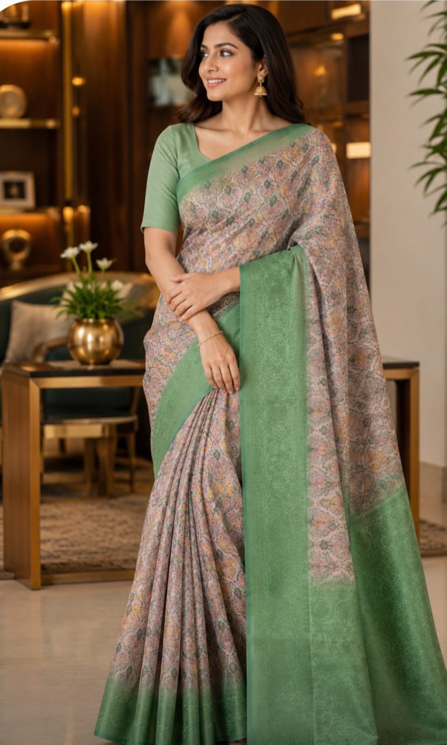 Soft silk printed saree