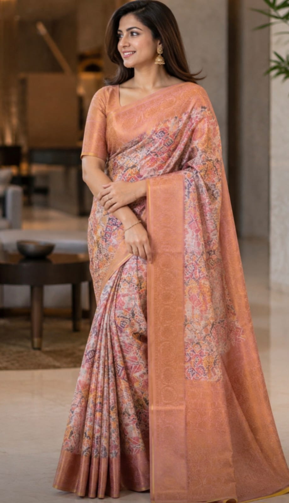 Soft silk printed saree