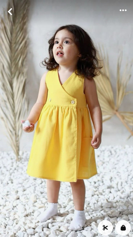 Wrap-Style Girls Dress